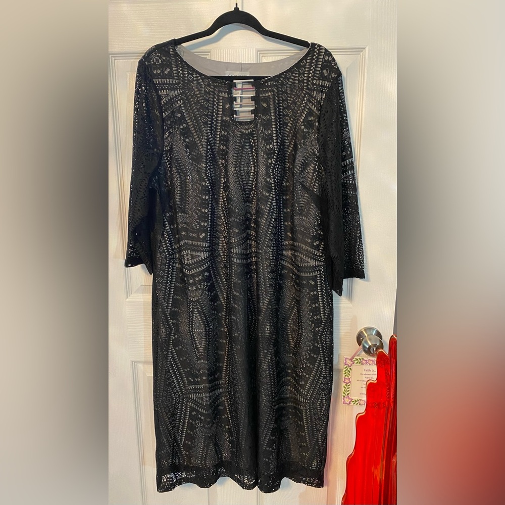 Catherines Black Lace Overlay Dress
